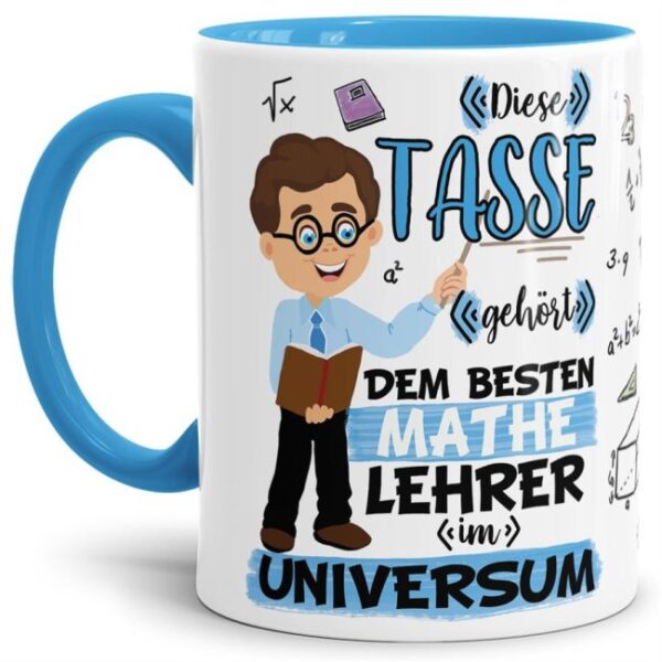 Tasse aus hochwertiger Keramik für den besten Mathe-Lehrer im Universum. Perfekt als kleines Geschenk zum Schulabschluss für den Lieblings-...