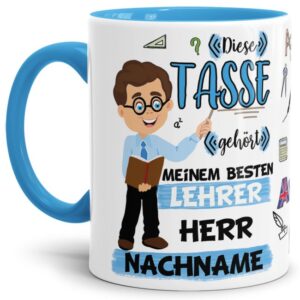 Tasse aus hochwertiger Keramik für den besten Lehrer im Universum. Perfekt als kleines Geschenk zum Schulabschluss für den Lieblings-Lehrer....