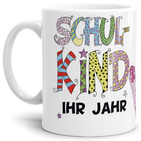 Die Kitazeit ist rum und die Einschulung steht vor der Tür. Unsere liebevoll gestalteten Becher mit dem Schriftzug - Schulkind - für Mädchen...