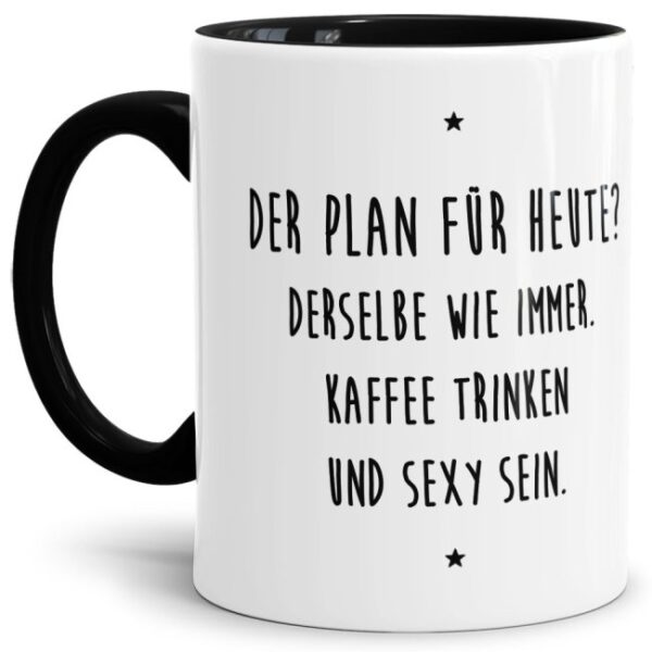 - Kaffee trinken und sexy sein - Unsere schwarze Keramik-Tasse passt in jede Lebenslage und zu jeder Situation. Ob als Bürotasse mit lustigem...