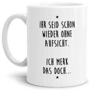 Unsere Keramik-Tasse in weiß mit lustigem Spruch - Ich merk das doch... - passt in jede Lebenslage und zu jeder Situation. Ob als Bürotasse mit...