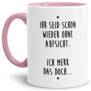 Unsere Keramik-Tasse in rosa mit lustigem Spruch - Ich merk das doch... - passt in jede Lebenslage und zu jeder Situation. Ob als Bürotasse mit...