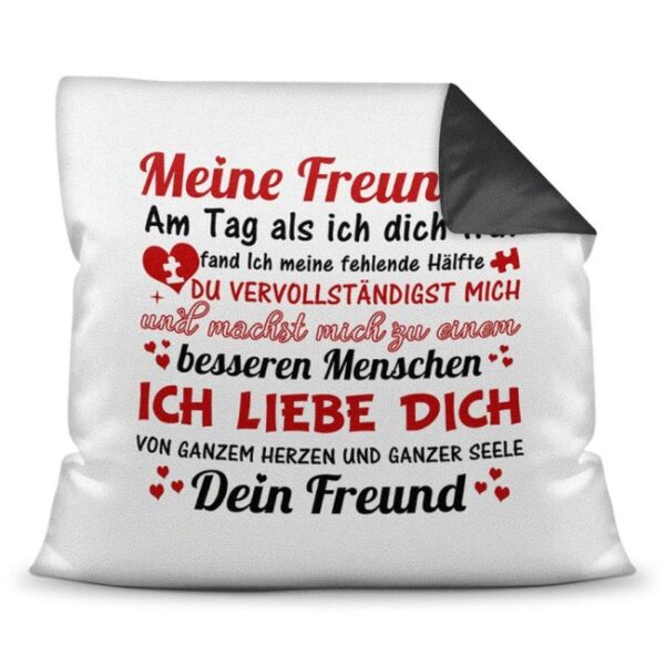 Dieses hochwertige Kissen mit liebevollem Spruch zum Thema Liebe ist ein besonderes Geschenk für den Partner zur Hochzeit