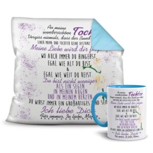 Unser persönliches Geschenk-Set bestehend aus einer Tasse und einem passenden Kissen mit Spruch - Geschenk-Set - Mama für Tochter - Kissen und...