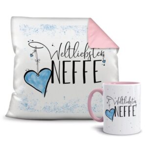 Dieses persönliche Geschenk-Set besteht aus einer Tasse und einem passenden Kissen mit Spruch - Weltliebster Neffe - Kissen und Tasse Rosa. Das Set...