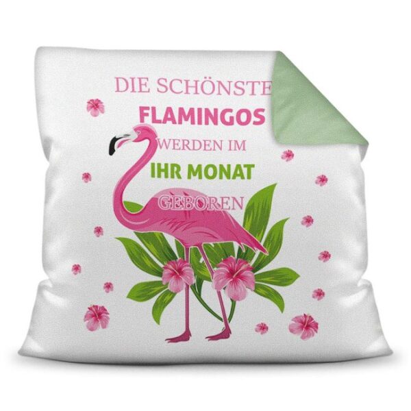 Kissen zum Geburtstag - Schönster Flamingo - Gib einfach den Wunschmonat des Geburtstagskindes an und fertig ist ein originelles personalisiertes...