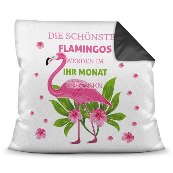 Kissen zum Geburtstag - Schönster Flamingo - Gib einfach den Wunschmonat des Geburtstagskindes an und fertig ist ein originelles personalisiertes...