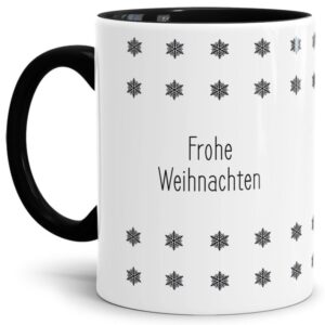 Tasse mit Weihnachtsmotiv und Schriftzug - Frohe Weihnachten - liebevoll gestaltet - ein nettes