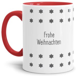 Tasse mit Weihnachtsmotiv und Schriftzug - Frohe Weihnachten - liebevoll gestaltet - ein nettes