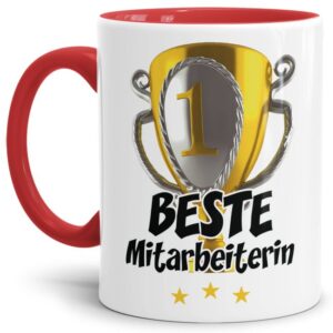 Originelle Spruch-Tasse für die beste Mitarbeiterin. Eine besondere Geschenk-Idee zu jeder Gelegenheit - zum Danke sagen für eine besondere...