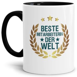 Originelle Spruch-Tasse für die beste Mitarbeiterin der Welt. Eine besondere Geschenk-Idee zu jeder Gelegenheit - zum Danke sagen für eine...