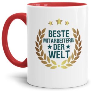 Originelle Spruch-Tasse für die beste Mitarbeiterin der Welt. Eine besondere Geschenk-Idee zu jeder Gelegenheit - zum Danke sagen für eine...