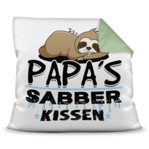 Witzig gestaltetes Sabber-Kissen zum Kuscheln und Sabbern für Papa. Hochwertige Kissenhülle mit Reißverschluss zum leichten Entnehmen der...