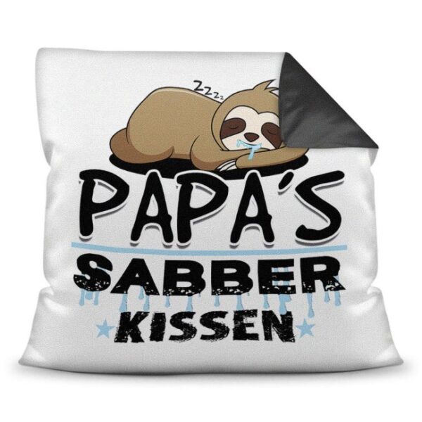 Witzig gestaltetes Sabber-Kissen zum Kuscheln und Sabbern für Papa. Hochwertige Kissenhülle mit Reißverschluss zum leichten Entnehmen der...