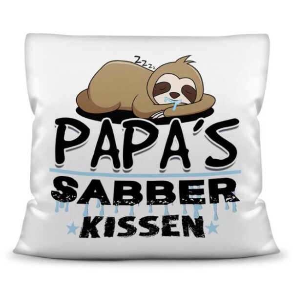 Witzig gestaltetes Sabber-Kissen zum Kuscheln und Sabbern für Papa. Hochwertige Kissenhülle mit Reißverschluss zum leichten Entnehmen der...