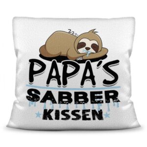 Witzig gestaltetes Sabber-Kissen zum Kuscheln und Sabbern für Papa. Hochwertige Kissenhülle mit Reißverschluss zum leichten Entnehmen der...