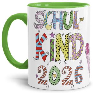 Tschüss Kindergartenzeit - Hallo Schule! Unsere liebevoll gestalteten Tassen mit gemaltem Spruch - Schulkind 2026 - sind eine tolle Geschenkidee...