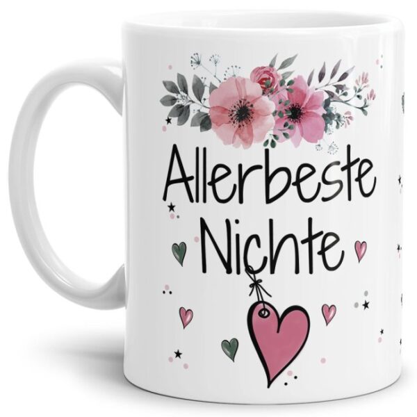 Einfach mal DANKE sagen - für die allerbeste Nichte - über diesen Kaffeebecher mit dem liebevoll designten Blumenmotiv freut sich garantiert jede...