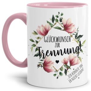 Eine Trennung ist oft eine traurige Sache - aber manchmal für beide Partner unumgänglich. Mit dieser Tasse kannst Du Dir oder Deiner Freundin auf...