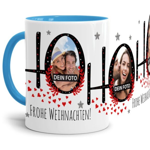 Ein besonderes Weihnachtsgeschenk oder kleines Nikolausgeschenk ist diese Tasse mit weihnachtlicher Fotocollage zum selbst Gestalten. Lade einfach...