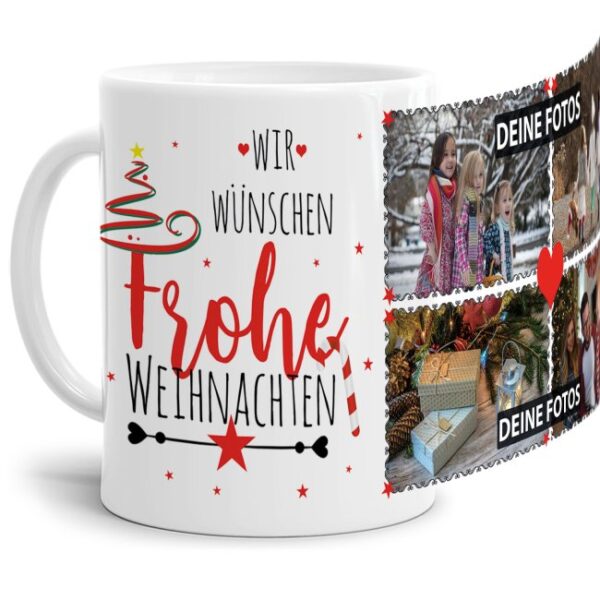 Ein persönliches Weihnachtsgeschenk für Eltern oder Großeltern ist diese Tasse zum selbst Gestalten