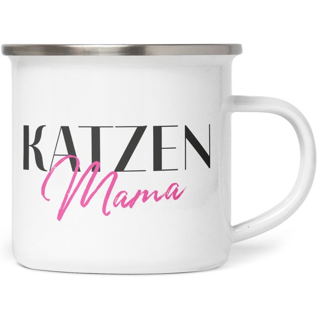 Liebevoll gestaltete Emaille-Tasse für Katzenmamas - Diese neue Lieblingstasse ist das perfekte Geschenk für Katzenfreunde zum Geburtstag