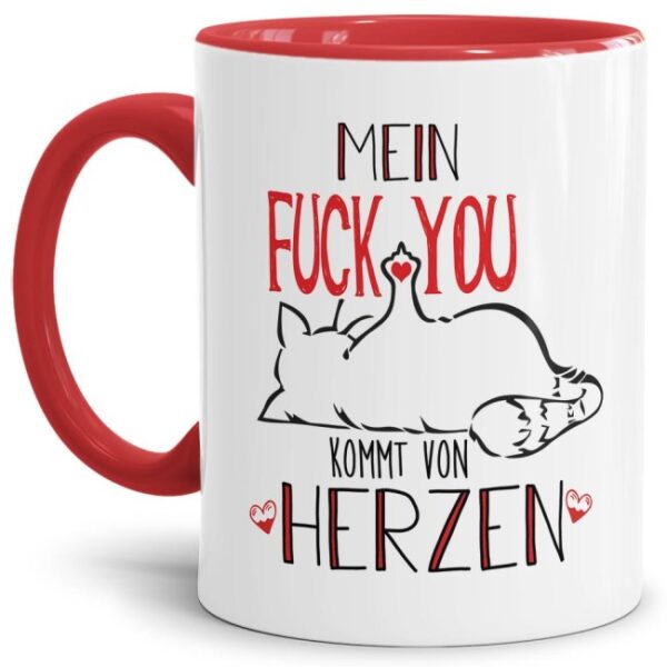 Diese freche Kater-Tasse setzt mit einer ganz klaren Meinung ein Zeichen! Witziger Kaffeebecher mit rotem Akzent zum Verschenken für Freunde und...