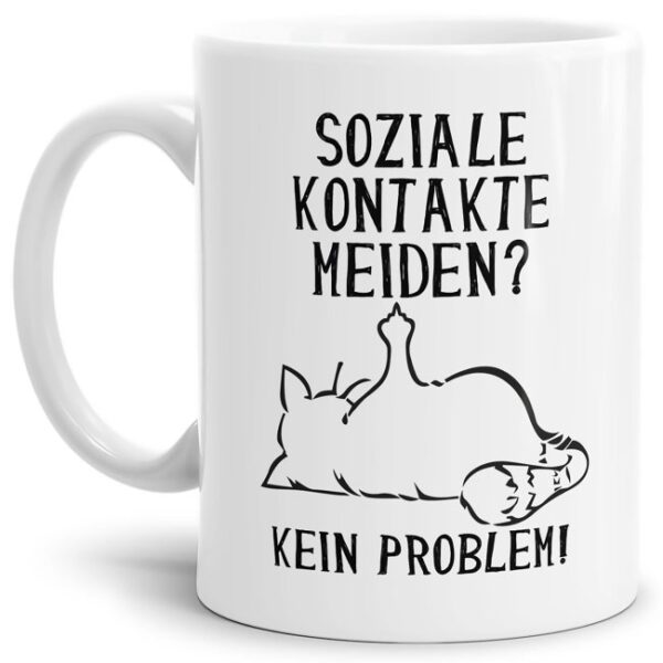 Unser frecher Nö-Kater pfeift auf soziale Kontakte und das nicht nur im Lockdown! Lustiges Geschenk für Freunde und Kollegen mit Humor