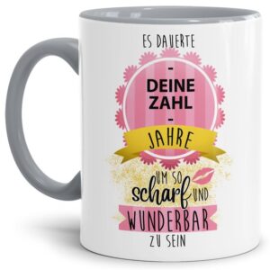 Tasse mit lustigem Spruch zum Geburtstag - es dauerte so viele Jahre