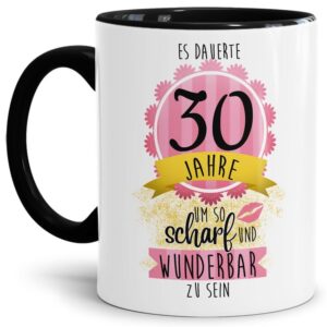 Tasse mit lustigem Spruch als kleines Geschenk zum 30. Geburtstag - es dauerte 30 Jahre