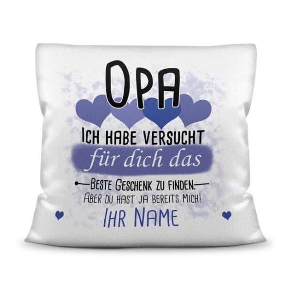 Du suchst das beste Geschenk für Opa? Dann ist dieses personalisierte Namenskissen genau richtig. Ergänze das Kissen mit dem Namen des Enkelkindes...