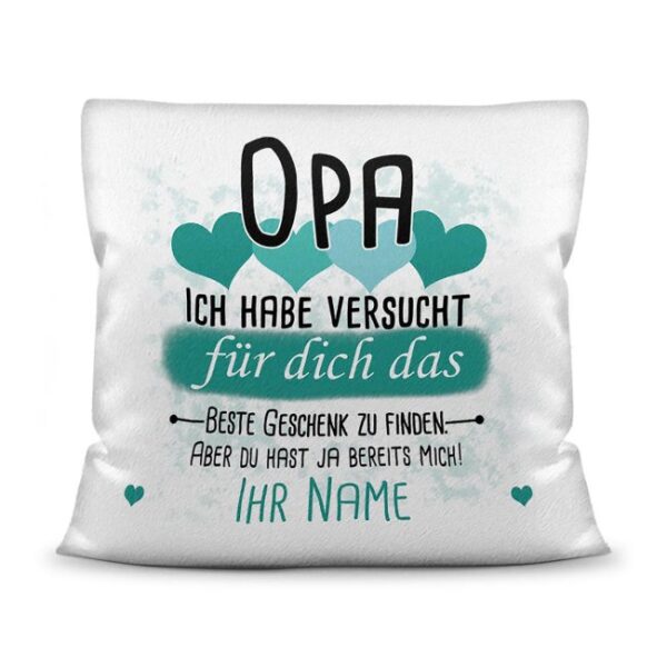 Du suchst das beste Geschenk für Opa? Dann ist dieses personalisierte Namenskissen genau richtig. Ergänze das Kissen mit dem Namen des Enkelkindes...