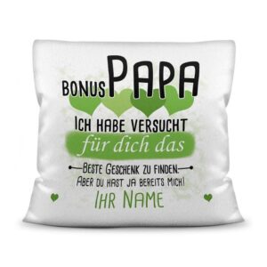 Du suchst das beste Geschenk für den Bonuspapa? Dann ist dieses personalisierte Namenskissen genau richtig. Ergänze das Kissen mit dem Namen des...