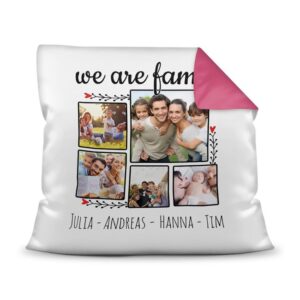 Unser tolles Fotokissen - We are family - ist die perfekte Deko für das Familien-Kuschel-Sofa. Gestalten Sie Ihr eigenes Kissen mit fünf...