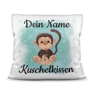 Unser Kissen für Kinder mit Tiermotiv Affe in Weiß mit flauschig-weicher Oberfläche ist das perfekte Kuschelkissen fürs Kinderzimmer - auch als...