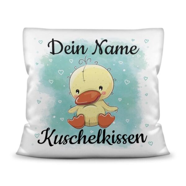 Unser Kissen für Kinder mit Tiermotiv Ente in Weiß mit seidig-glatter Oberfläche ist das perfekte Kuschelkissen fürs Kinderzimmer - auch als ganz...