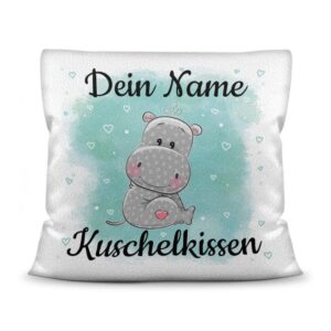 Unser Kissen für Kinder mit Tiermotiv Nilpferd in Weiß mit flauschig-weicher Oberfläche ist das perfekte Kuschelkissen fürs Kinderzimmer - auch als...