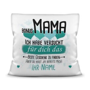 Du suchst das beste Geschenk für die Bonusmama? Dann ist dieses personalisierte Namenskissen genau richtig. Ergänze das Kissen mit dem Namen des...