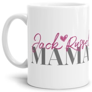 Liebevoll gestaltete Keramik-Tasse mit Hunderassen für Hundemamas -JackRussel - Diese neue Lieblingstasse ist das perfekte Geschenk für...