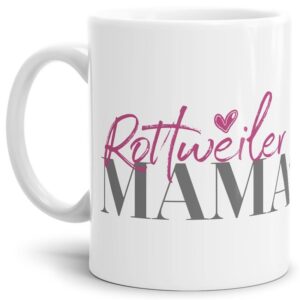 Liebevoll gestaltete Keramik-Tasse mit Hunderassen für Hundemamas -Rottweiler - Diese neue Lieblingstasse ist das perfekte Geschenk für...