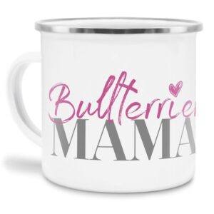 Liebevoll gestaltete Emaille-Tasse mit Hunderassen Mama - Bullterrier - Diese neue Lieblingstasse ist das perfekte Geschenk für Hundebesitzer und...