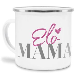 Liebevoll gestaltete Emaille-Tasse mit Hunderassen Mama - Elo - Diese neue Lieblingstasse ist das perfekte Geschenk für Hundebesitzer und...