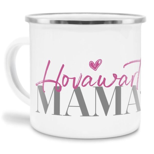 Liebevoll gestaltete Emaille-Tasse mit Hunderassen Mama - Hovawart - Diese neue Lieblingstasse ist das perfekte Geschenk für Hundebesitzer und...