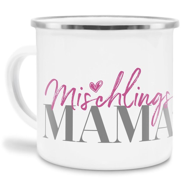 Liebevoll gestaltete Emaille-Tasse mit Hunderassen Mama - Mischling - Diese neue Lieblingstasse ist das perfekte Geschenk für Hundebesitzer und...