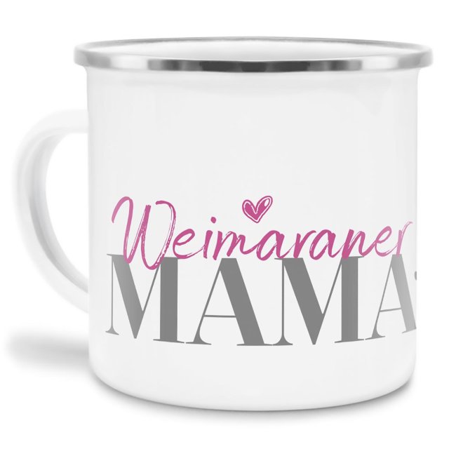 Liebevoll gestaltete Emaille-Tasse mit Hunderassen Mama - Weimaraner - Diese neue Lieblingstasse ist das perfekte Geschenk für Hundebesitzer und...