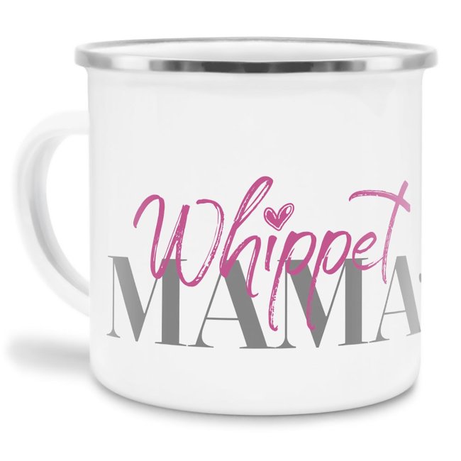 Liebevoll gestaltete Emaille-Tasse mit Hunderassen Mama - Whippet - Diese neue Lieblingstasse ist das perfekte Geschenk für Hundebesitzer und...