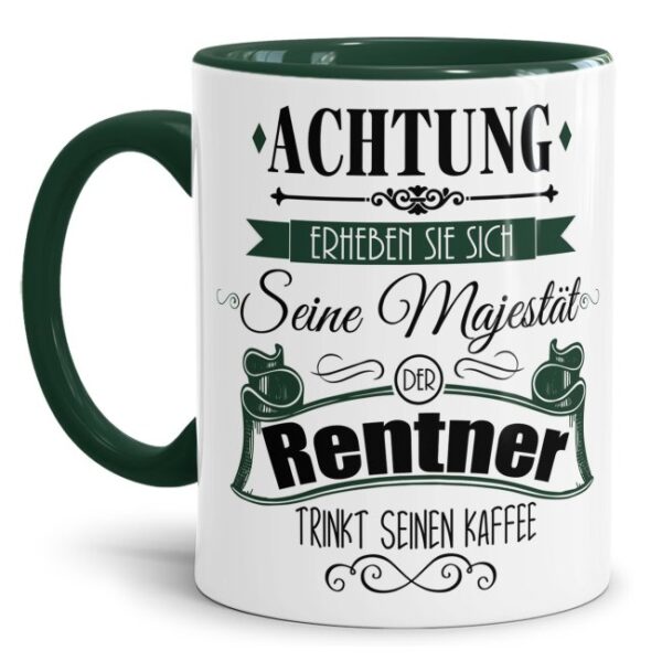 Tasse mit lustigem Rentenspruch als Geschenk für zukünftige Rentner - ein besonderes Geschenk zum Abschied für Kollegen und Freunde