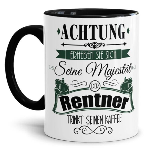 Tasse mit lustigem Rentenspruch als Geschenk für zukünftige Rentner - ein besonderes Geschenk zum Abschied für Kollegen und Freunde