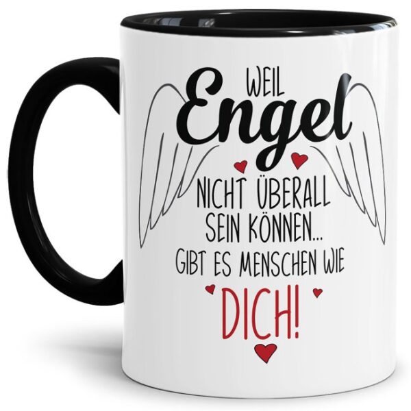 Hochwertige Keramiktasse mit liebevoll gestaltetem Spruch - Weil Engel nicht überall sein können