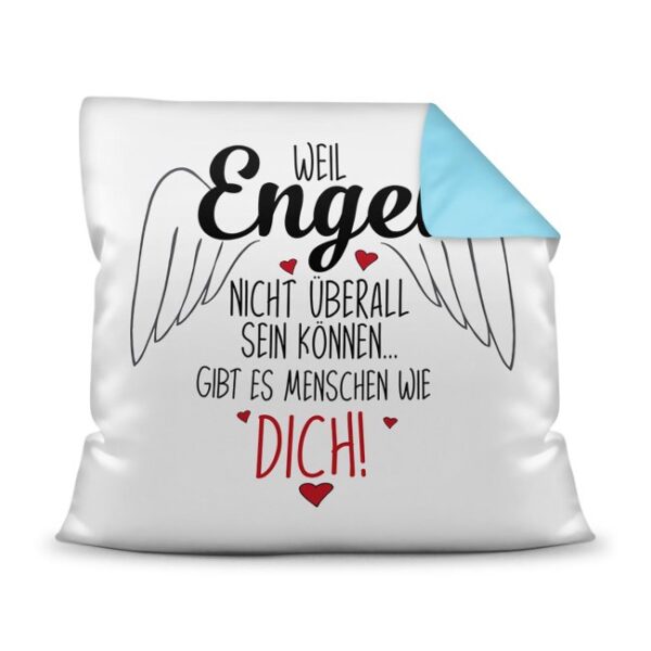 Schönes Spruchkissen für die liebsten Freunde und die Familie als besondere Geschenkidee zum Danke sagen - Weil Engel nicht überall sein können